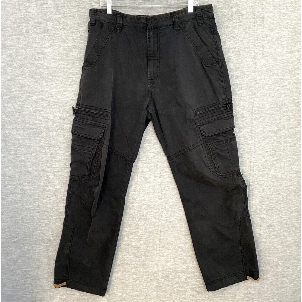 NEXT Cargo Tactical Pants Mens 36 x 29.5 Black Reinforced Seat Pockets Workwear